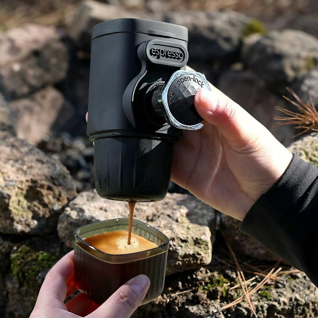 Manual Press Espresso Machine Portable For Capsule Coffee Powder Travel